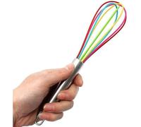 DANNMPX Sbattitore Uova Frullino per Le Uova in Silicone Frusta Manuale Miscelatore per Bevande Manico in Acciaio Inossidabile Agitazione per Crema di Utensili Cucina(8 inch)
