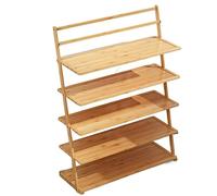 DANNMPX Scarpiera Scaffale per Scarpe in bambù A 5 Strati Contro Il Muro per L'organizzatore della Scarpiera del Corridoio Camera da Letto Organizzatore(80 * 24 * 96cm)