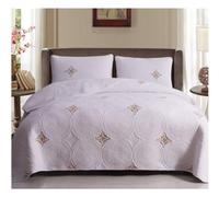 DANNMPX Set Copripiumino Copriletto Trapuntato Reversibile 3 Pezzi in Cotone Lavabile Ricamato con Set Trapunta 2 Federe Biancheria Letto(Gold,230 * 250cm)