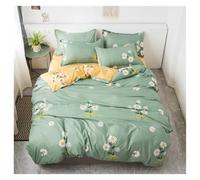 DANNMPX Set Copripiumino Set di Biancheria da Letto 4 Pezzi Copripiumino Stampato Nordico Federa Lenzuola Semplici Matrimoniali Copriletto Biancheria Letto(Grün,2.2m)