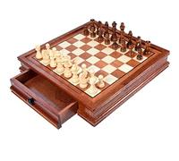 DANNMPX Set Scacchi Scacchi Magnetici Set da Tavolo Gioco Portatile Viaggio per in Legno E di Stoccaggio 2 Regine Extra Scacchiera Gioco(41x41x8cm)