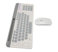 DANNMPX Tastiera Mouse Set Tastiera E Mouse Combinazione con Tasti Rotondi Bluetooth Wireless Combo(White)