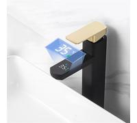 Dannocchia del lavandino RUCEPETTO LED TEMFERA DIMPIONE Tocca COLDA Cold CACCOLA PERCHIO Moto Motto Tap BLACO Gold Short G3/8