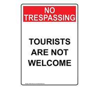 Danny Penaw Targa decorativa - Segnale di avvertimento Tourists are Not Welcome.30,5 x 20,3 cm Targa in latta Art Decor For Office Pool Yard Parking Decor