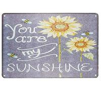Danny Penaw Targa in metallo vintage con girasoli e scritta "You are My Sunshine", decorazione rustica primitiva, 20,3 x 30,5 cm