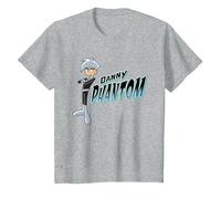 Danny Phantom with Logo Maglietta, Bambini, Grigio Melange, 2 Anni