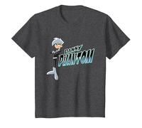 Danny Phantom with Logo Maglietta, Bambini, Grigio Scuro, 2 Anni