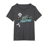 Danny Phantom with Logo Maglietta, Donna Plus-Size, Grigio Scuro, 2X