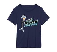 Danny Phantom with Logo Maglietta, Donna Plus-Size, Navy, 2X