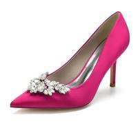 DANOBAB Sandali con Tacco Alto Stiletto da Donna, Sandali Sexy con Tacco Stiletto per Appuntamenti, Feste, Abiti da Cerimonia, Matrimoni - Scarpe Slip-on,Rose Red,36