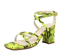 DANOBAB Sandali da Donna con Tacco Grosso da 8 CM, Tacco Alto Comodo in PU Morbido, Sandali con Tacco a Blocco per Ballo di Fine Anno, Danza,C,44