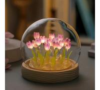 Danolt Forever Lampada a tulipano romantica viola per ragazze e donne, decorazione da camera adorabile