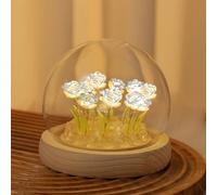 Danolt Forever Rose - Luce notturna a forma di rosa, lampada romantica a LED a forma di fiore, per ragazze e donne, graziosa decorazione per la stanza
