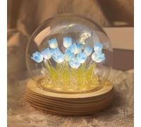 Danolt Forever Tulipani - Lampada romantica a forma di tulipani blu, per ragazze e donne, graziosa decorazione per la stanza