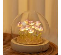 Danolt Luce Notturna Forever Rose, Lampada a LED con Fiore Rosa Viola per Ragazze e Donne, Graziosa Decorazione per la Camera