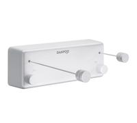 Danpoo Stendibiancheria Retrattile, 2 * 4.2m Estensibile per Interni ed Esterni, Acciaio Inossidabile Corda da bucato riavvolgibile,regolabile, per doccia, bagno e lavanderia, bianco