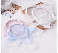 DANRENPANG 4 fasce per capelli in pizzo bianco, per campeggio, bandana, triangolare, coperture per capelli, accessori per capelli antiscivolo, accessori per donne e ragazze per scattare foto