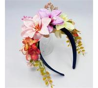 DANRENPANG Cerchietto per capelli alla moda da donna, per matrimonio, con fiori, stile bohémien, accessori per capelli, ghirlanda da spiaggia (1#, 14 cm)