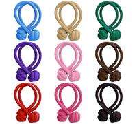 Danrenpang Set di elastici per capelli con bottoni annodati, elastici per capelli con nodo cinese, elastici per capelli da donna, elastici per capelli, spessi, durevoli, per capelli spessi e lunghi (9