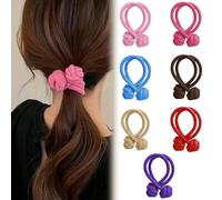 Danrenpang Set di elastici per capelli con bottoni annodati, elastici per capelli con nodo cinese, elastici per capelli da donna, elastici per capelli, spessi, durevoli, per capelli spessi e lunghi (7