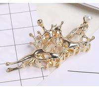 DANRENPENG - Mollette per capelli geometriche da donna, grandi, in metallo, colore argento, alla moda coreana, a forma di squalo, accessori per capelli per ragazze (dorato)