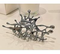 DANRENPENG - Mollette per capelli geometriche da donna, grandi, in metallo, colore argento, stile coreano, alla moda, a forma di squalo, accessori per capelli per ragazze (nero)