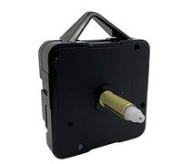 Dans Clock Shop, meccanismo di ricambio per orologio da parete, al quarzo, silenzioso, varie misure, plastica, Black, Extra Long - Gold Thread 16mm - Total 26mm