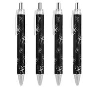 Danse Macabre Penna a sfera retrattile inchiostro nero punta a sfera 0,5 mm scrittura liscia note prendere appunti accessori per ufficio 4 PCS AS PIC 1