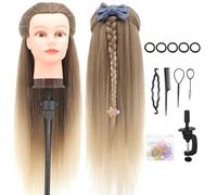 Dansee Meibr - Testa da parrucchiere in 100% fibra sintetica, con morsetto per intrecciare e acconciare, 66-71 cm, in fibra sintetica