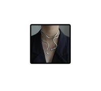 Danshinbow Geometric Round Snake Choker Collana Catena e Bracciali Piegatura Casuale Catene A Mano Punk Gioielli Regolabili per Donne e Ragazze (Argento)