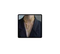 Danshinbow Geometric Round Snake Choker Collana Catena e Bracciali Piegatura Casuale Catene A Mano Punk Gioielli Regolabili per Donne e Ragazze (Oro 2)