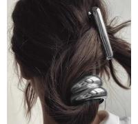 Danshinbow Metal Hair Ponytail Holders Metal Geometric Elastic Shaped Hair Cravatte Capelli Cuff Wrap Corda per le Donne (A-Argento)