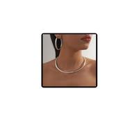 Danshinbow Punk Lega Collare e Orecchini Set Apertura Clavicle Collane Orecchini Gioielli Regolabili per Donne e Ragazze (Argento)