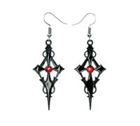 Danshinbow Set di collana e orecchini con ciondolo a forma di croce in pizzo per Halloween, collana girocollo da donna, Misura unica, Metallo, Nessuna pietra preziosa