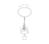 Danshinbow Single Punk Scorpion Braccialetto Scorpione Finger Ring Braccialetto Boho Slave Harness Hand Chain Gioielli per le donne e le ragazze (Argento)
