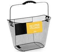 DANSI Cestino anteriore per bicicletta, con supporto a clic, nero, 33 x 26 x 27 cm