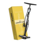 DANSI Pompa per bicicletta a pedale con valvole AV, SV, DV - Pompa ad aria per bicicletta con manometro grande, adattatori e serbatoio | Pompa per moto, bici elettrica, auto e articoli sportivi