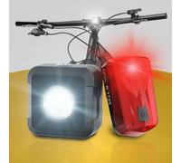 DANSI Set di luci per bicicletta StVZO I LED per bicicletta, luce anteriore chiara (25/10 Lux, set di luci a batteria)