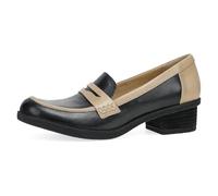 Dansko Danica - Mocassini da donna in pelle impermeabile con suola in gomma e tacco impilato in pelle per uno stile duraturo in qualsiasi condizione atmosferica, Nero/Dune, 5.5-6