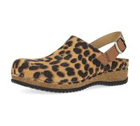 Dansko Merrin Sling-Back Mule Clog-Zoccolo da donna - Intersuola in sughero/EVA a doppia densità e suola in gomma leggera offrono una guida confortevole su una struttura brevettata pinzata, Leopardati