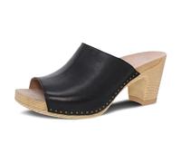Dansko Sandalo Tandi Peep Toe da donna, in morbida pelle trattata con Scotchgard per resistenza alle macchie, plantare imbottito e sagomato per un comfort tutto il giorno, nero, 41/42 EU