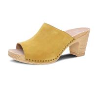 Dansko Sandalo Tandi Peep Toe da donna, in morbida pelle trattata con Scotchgard per resistenza alle macchie, plantare imbottito e sagomato per un comfort tutto il giorno, Giallo, 36.5/37 EU