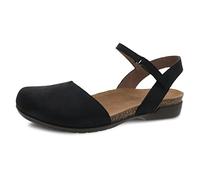 Dansko Women's Rowan Black Nubuck Closed-Toe Sandals 6.5-7 M US