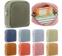 Dansydaisy 9 piccole trousse per il trucco, mini borsa per cosmetici in velluto a coste per borsa per tovaglioli sanitari, set di portafogli preppy per le donne, borsa portatile per il primo periodo