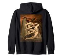 Dante e Virgilio all'inferno Pittura di William Bouguereau 1850 Felpa con Cappuccio