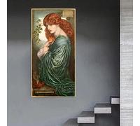 Dante Gabriel Rossetti "La leggenda di Proserpina" Stampe su tela Pittura a olio Estetica Opera d'arte Sfondo Immagine Home Decor 80x160cm Senza cornice