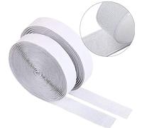 Dantolo 2 Pezzi 10M Nastro Adesivo Forte, Nastro Biadesivo per Tessuti Hook Loop Autoadesivo Extra Forte Adesivo Rotolo di Chiusura per Portafoto Zanzariere Tende Lavori Fatti a Mano e DIY - Bianca