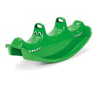 Dantoy - Dondolo Bambini - 3 Persone e Altalena - Giochi da Esterno per Bambini - Plastica Resistente con 3 Posti - Giochi Bambini 2 Anni - Regalo Bimba 2 Anni - Made in Denmark - Coccodrillo Verde