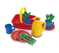 Dantoy Plastic Picnic Set for 3, Role Play Toys for Kids with 18 Pieces, Made in