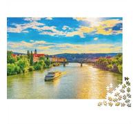 Danube River Puzzles 1000 Pezzi Materiale riciclato River Cruise Puzzles per anziani allevia la demenza senile Fun gioco familiare Activity Home 70x50cm/1000 pezzi